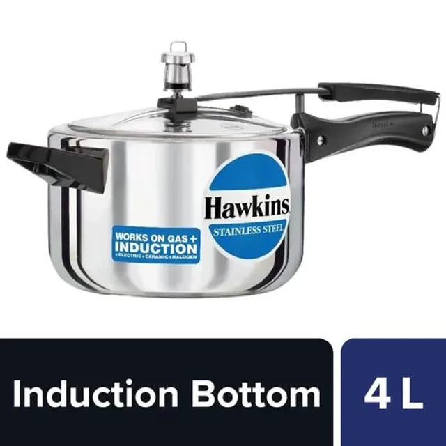 Hawkins Stainless Steel Inner Lid Pressure Cooker - Induction Base, With Handle, Silver, HSS40, 4 l-1.webp